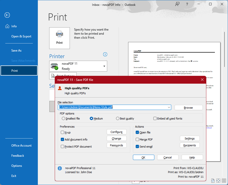 Easily convert Office 365 documents to high-quality PDFs