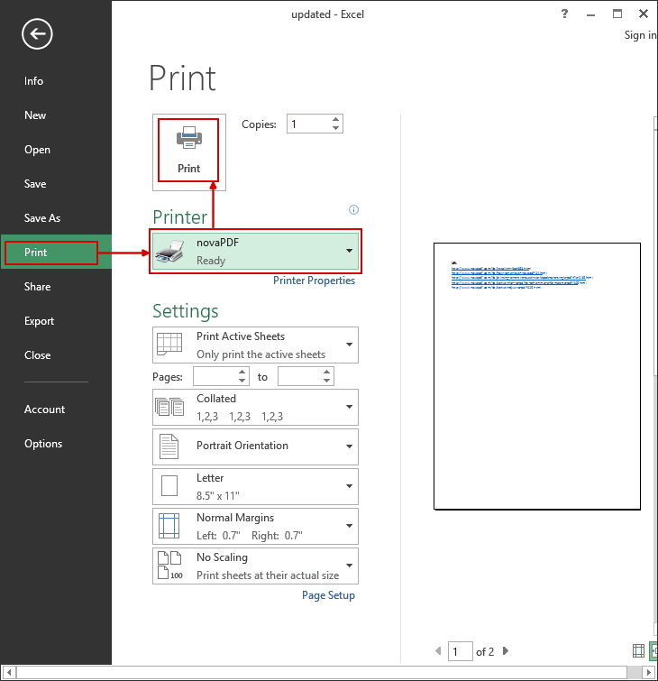 Convert Excel To PDF How To Create PDFs From Excel XLS XLSX NovaPDF