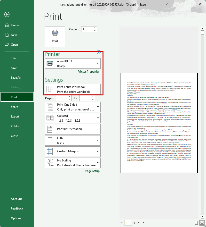 How To Print An Entire Excel Workbook To A Single PDF File NovaPDF